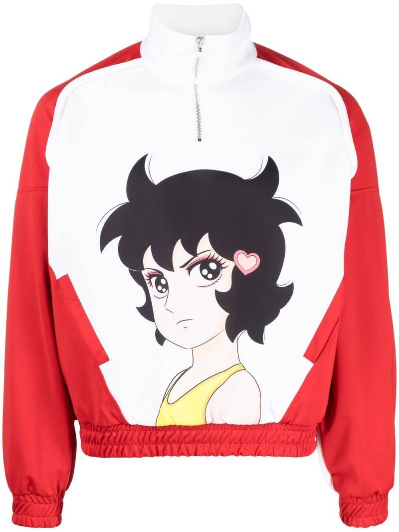 JW Anderson anime-print half-zip jumper - Red von JW Anderson