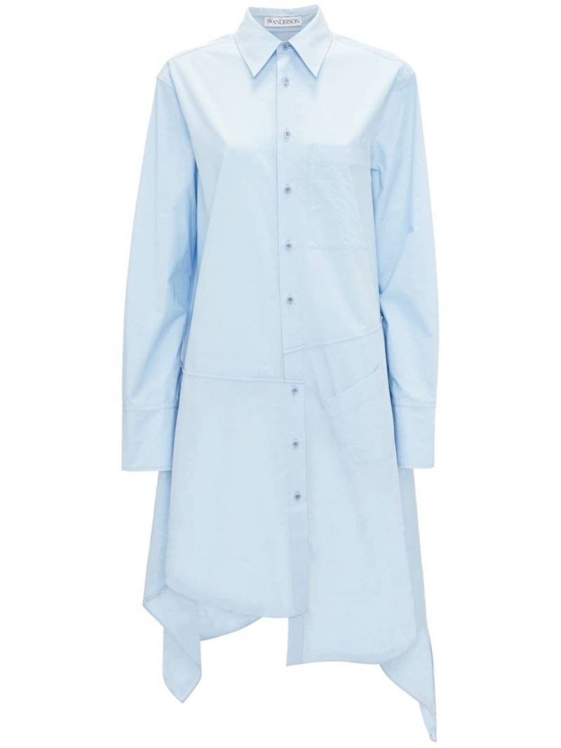 JW Anderson asymmetric cotton shirtdress - Blue von JW Anderson
