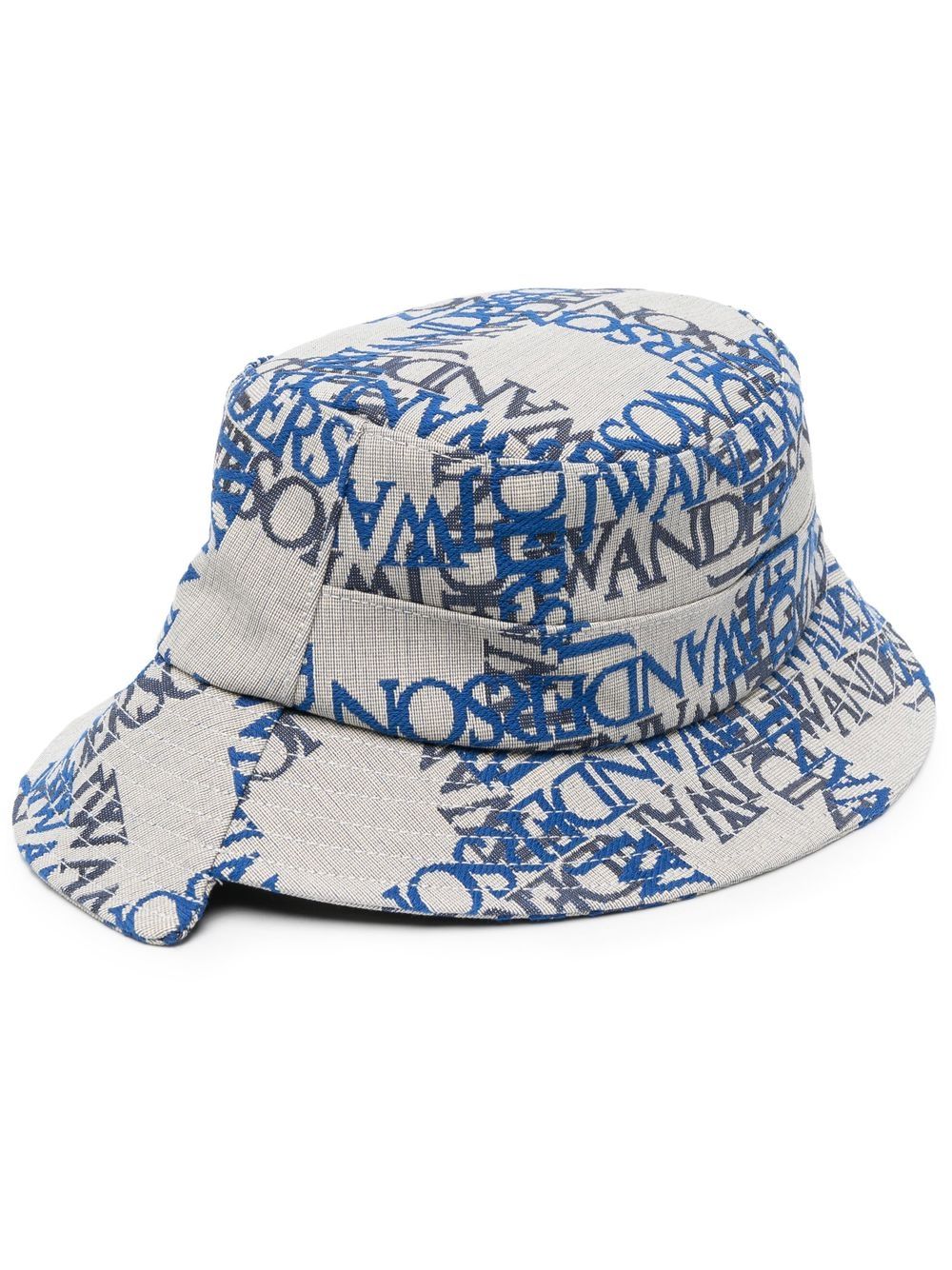 JW Anderson asymmetric logo-print bucket hat - Neutrals von JW Anderson