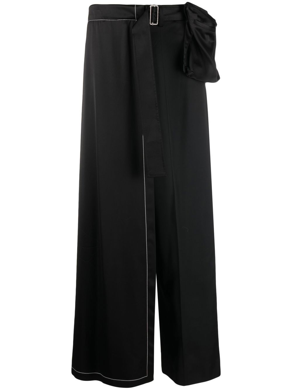 JW Anderson belted satin utility trousers - Black von JW Anderson