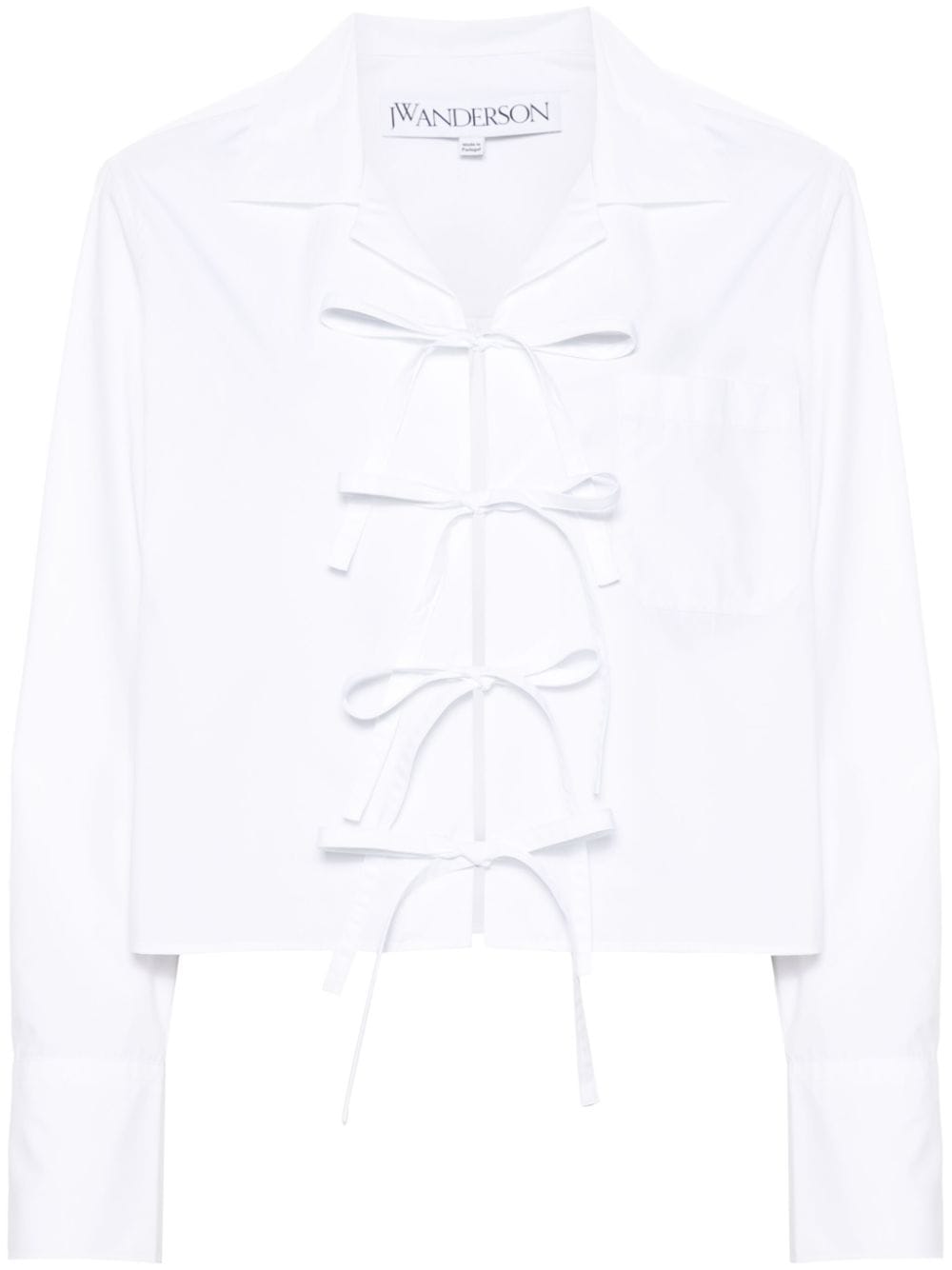 JW Anderson bow-tie cotton cropped shirt - White von JW Anderson