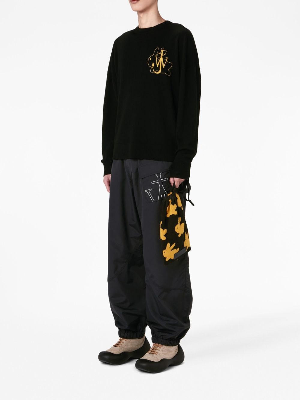 JW Anderson bunny-motif merino jumper - Black von JW Anderson