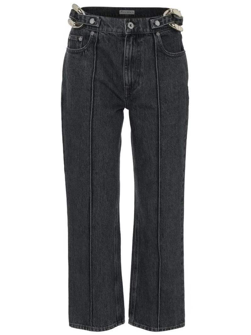 JW Anderson chain-detail straight leg cropped jeans - Black von JW Anderson