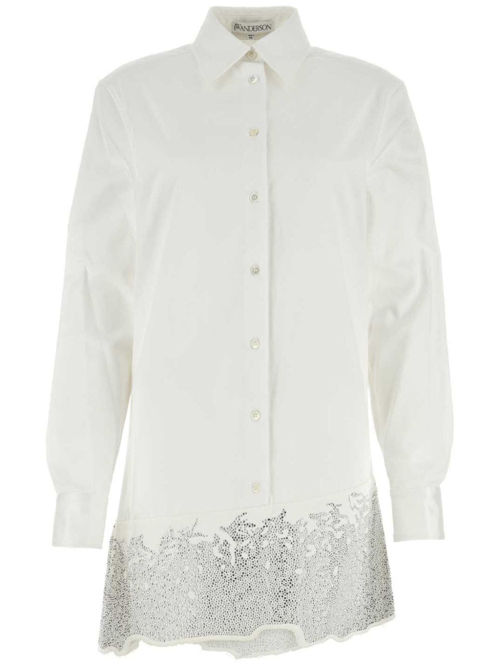 JW Anderson crystal-embellished cotton shirtdress - White von JW Anderson