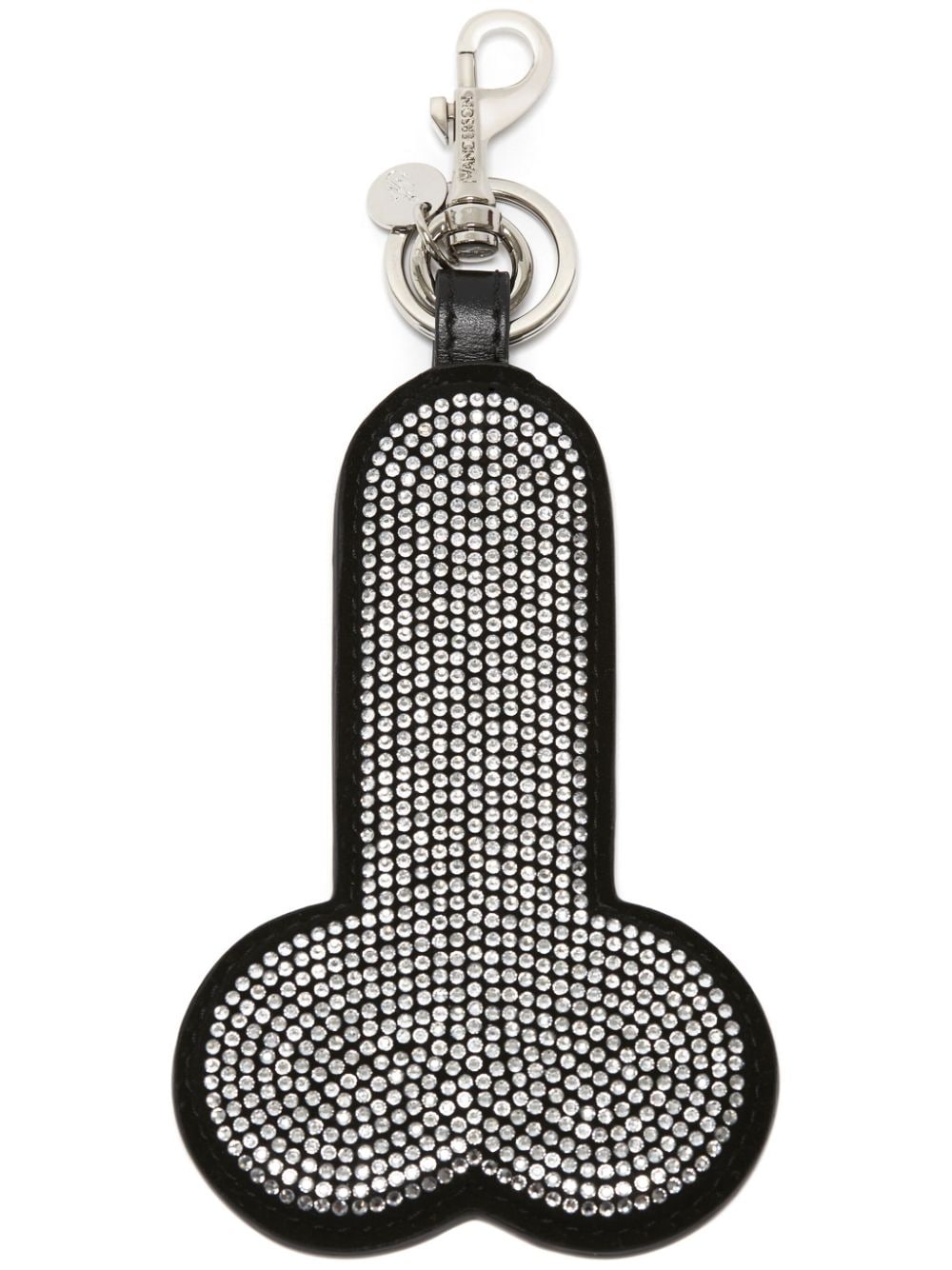 JW Anderson crystal-embellished leather keyring - Black von JW Anderson