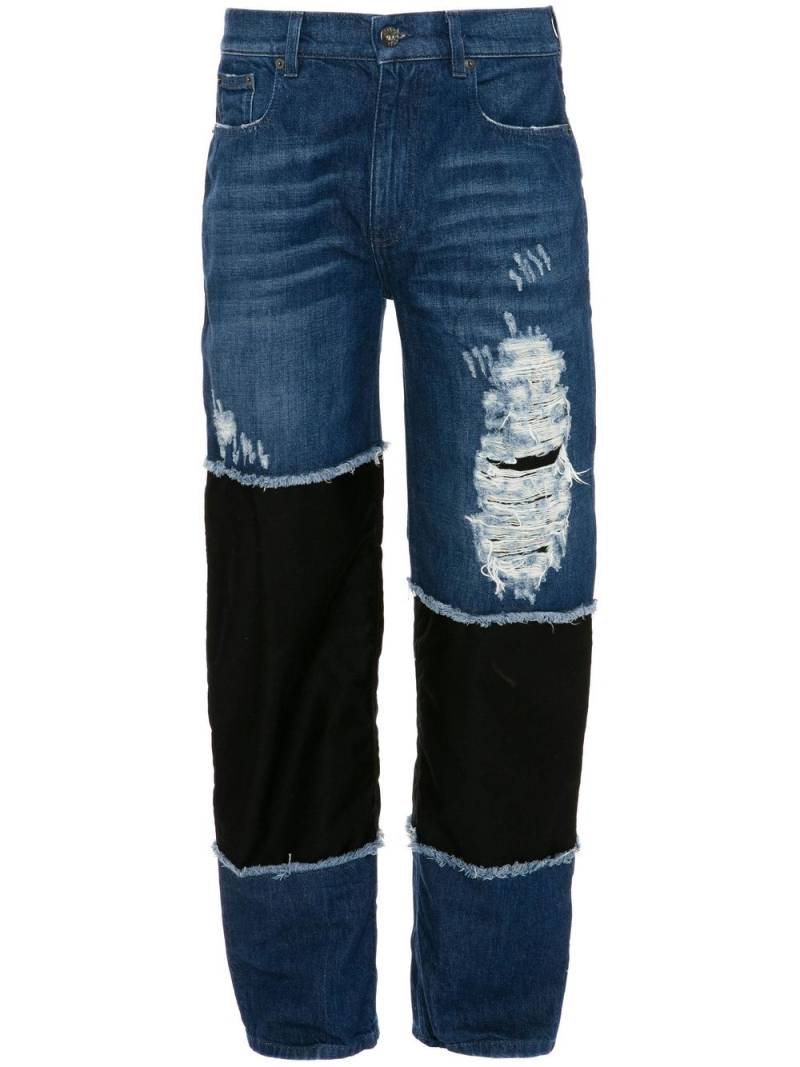 JW Anderson distressed straight-leg jeans - Blue von JW Anderson