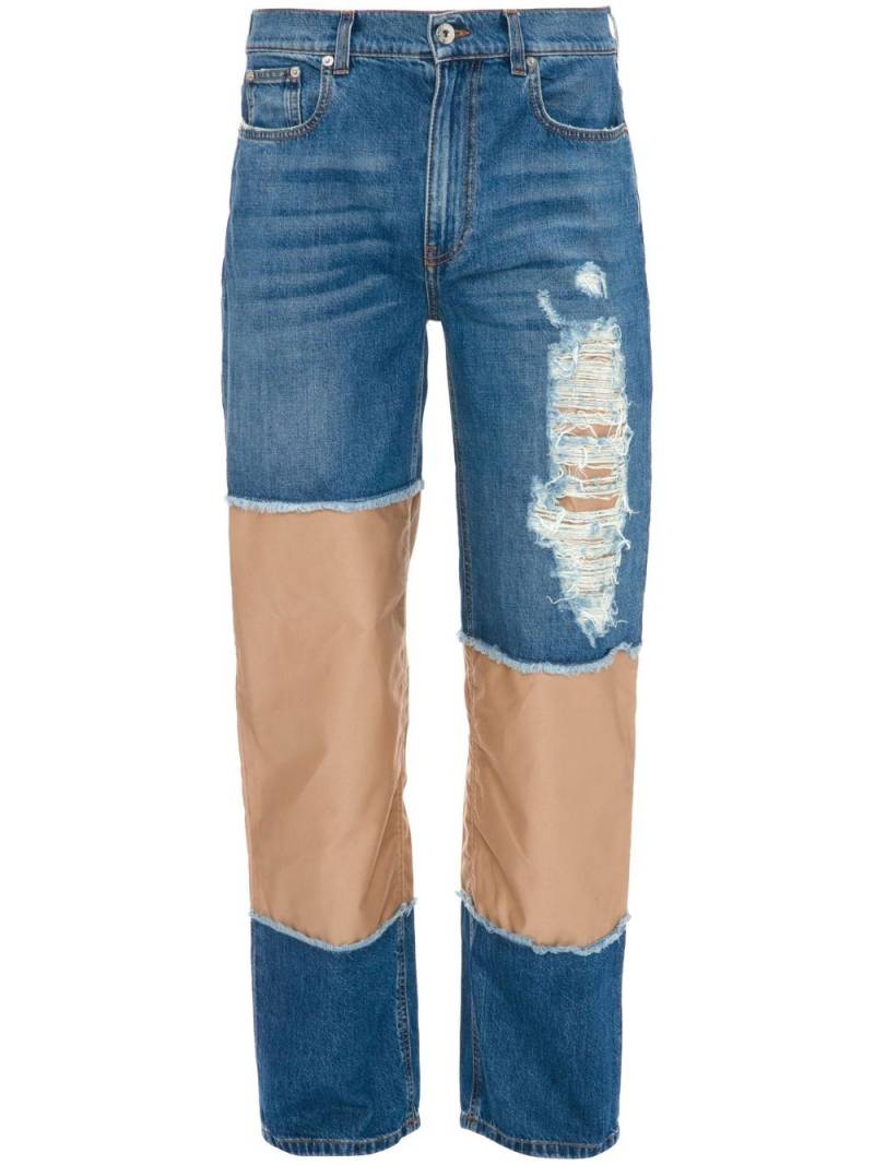 JW Anderson Blue Distressed Straight Leg Jeans von JW Anderson