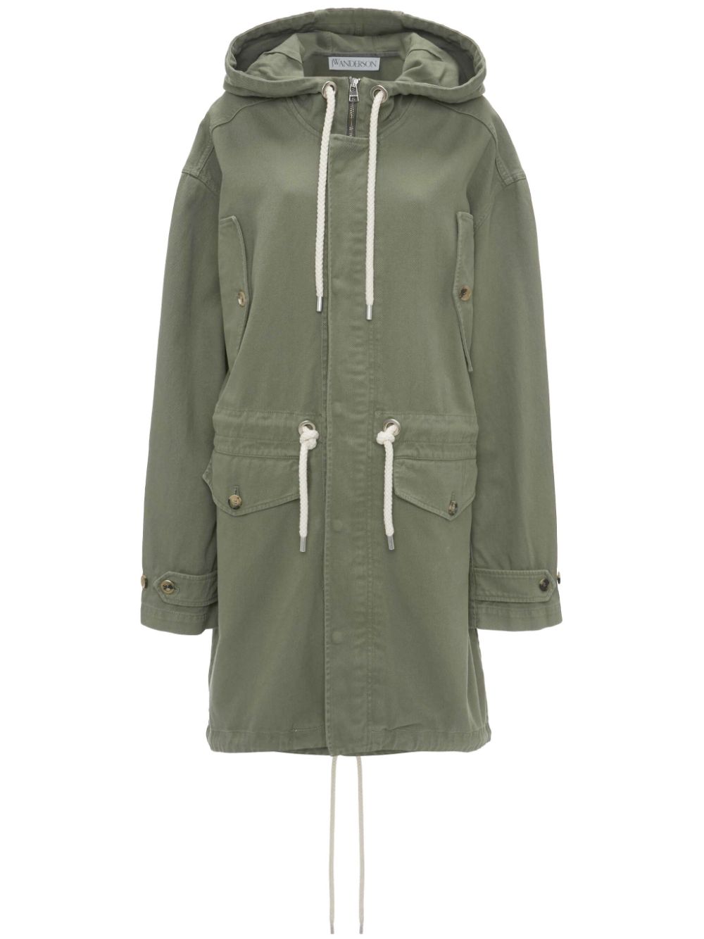 JW Anderson drawstring cotton hooded parka - Green von JW Anderson