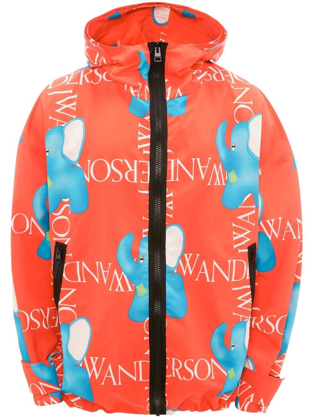 JW Anderson elephant-print oversized hooded jacket - Red von JW Anderson