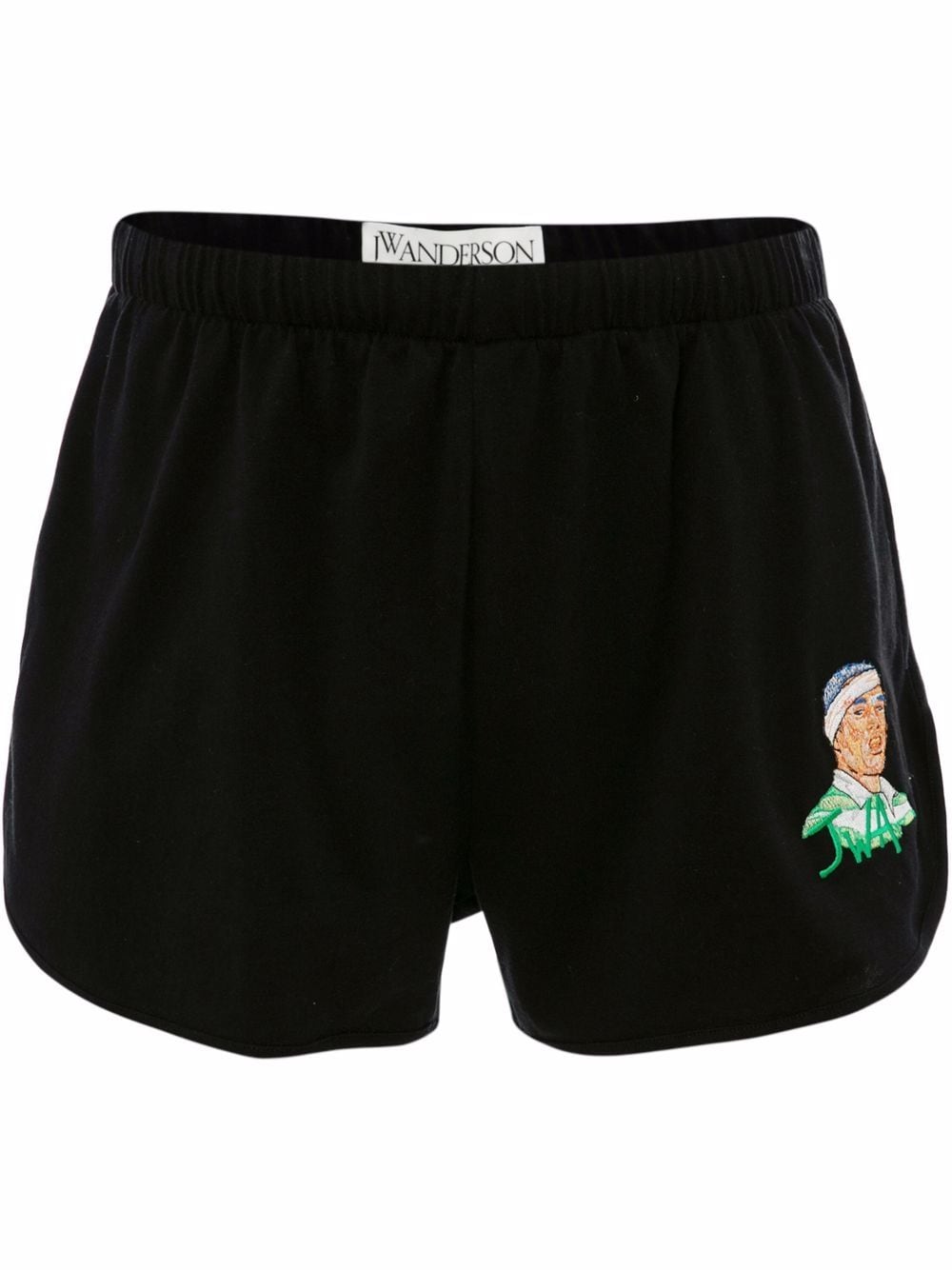 JW Anderson embroidered cotton running shorts - Black von JW Anderson