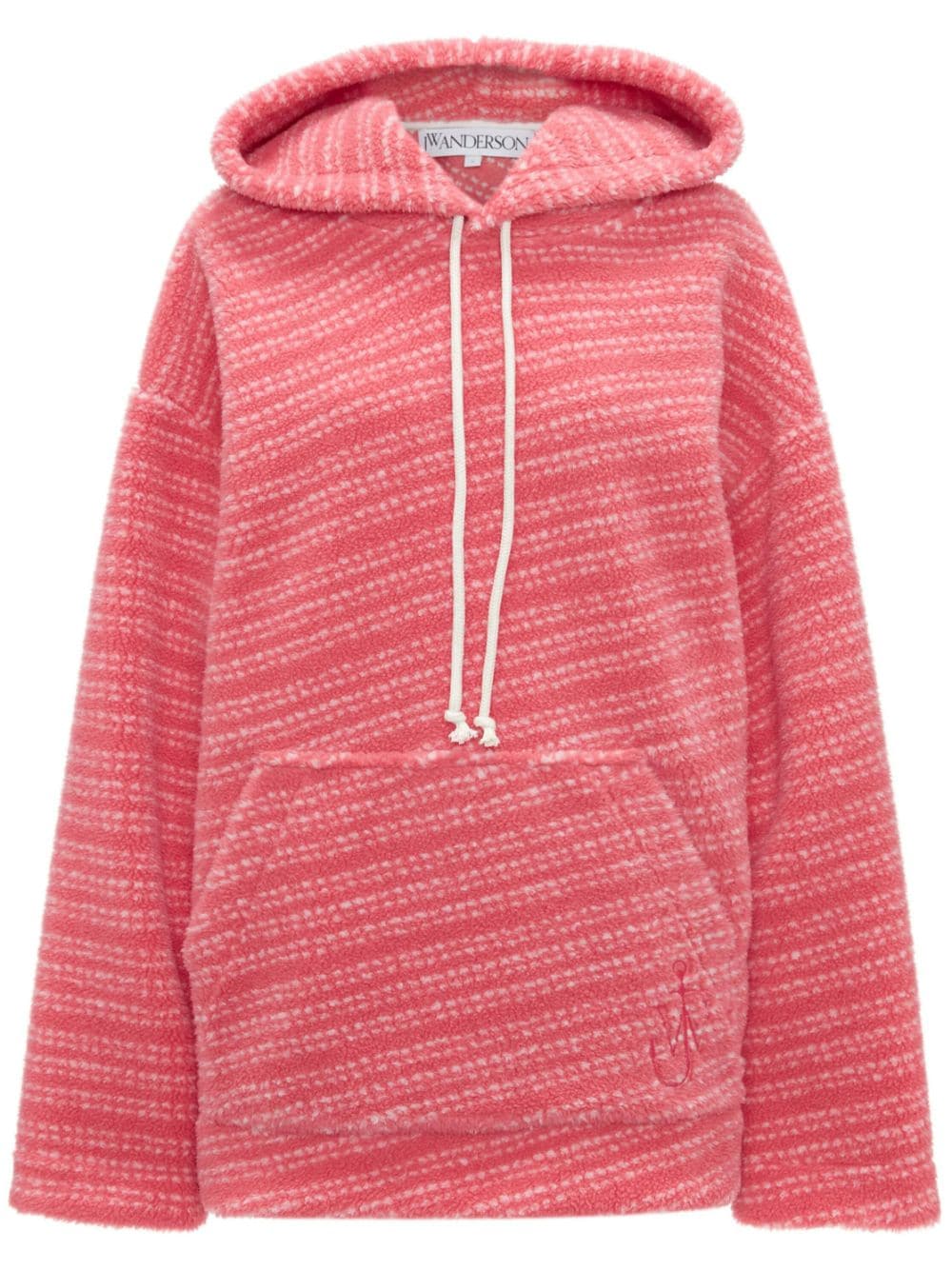 JW Anderson embroidered-logo striped hoodie - Pink von JW Anderson