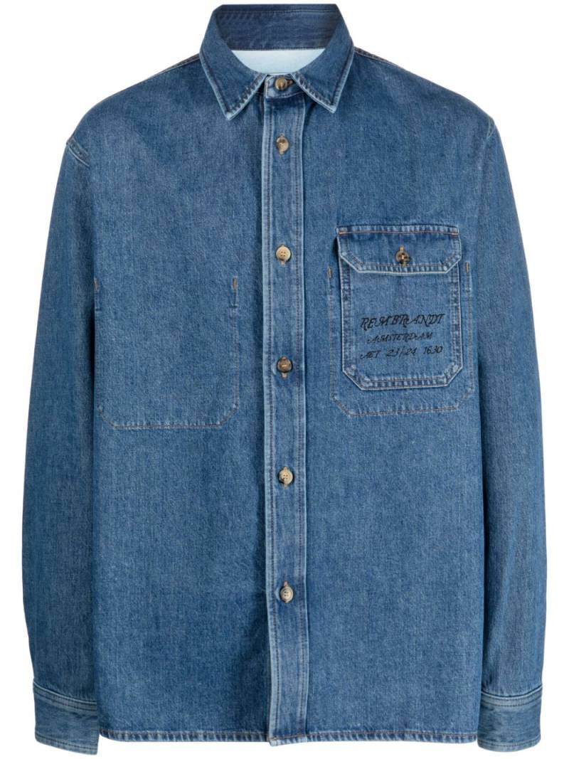 JW Anderson face-print denim shirt - Blue von JW Anderson