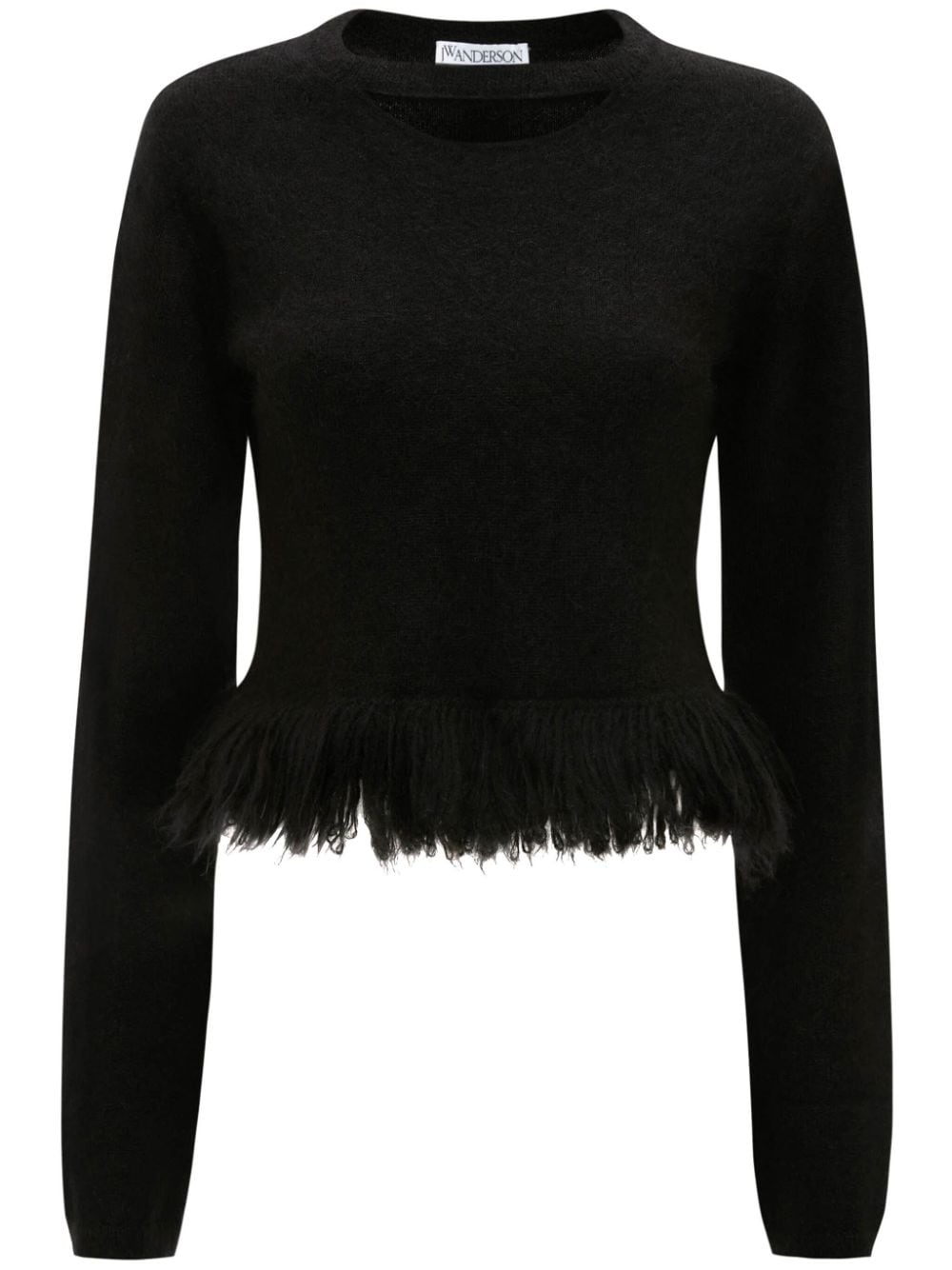 JW Anderson fringed-hem cropped jumper - Black von JW Anderson