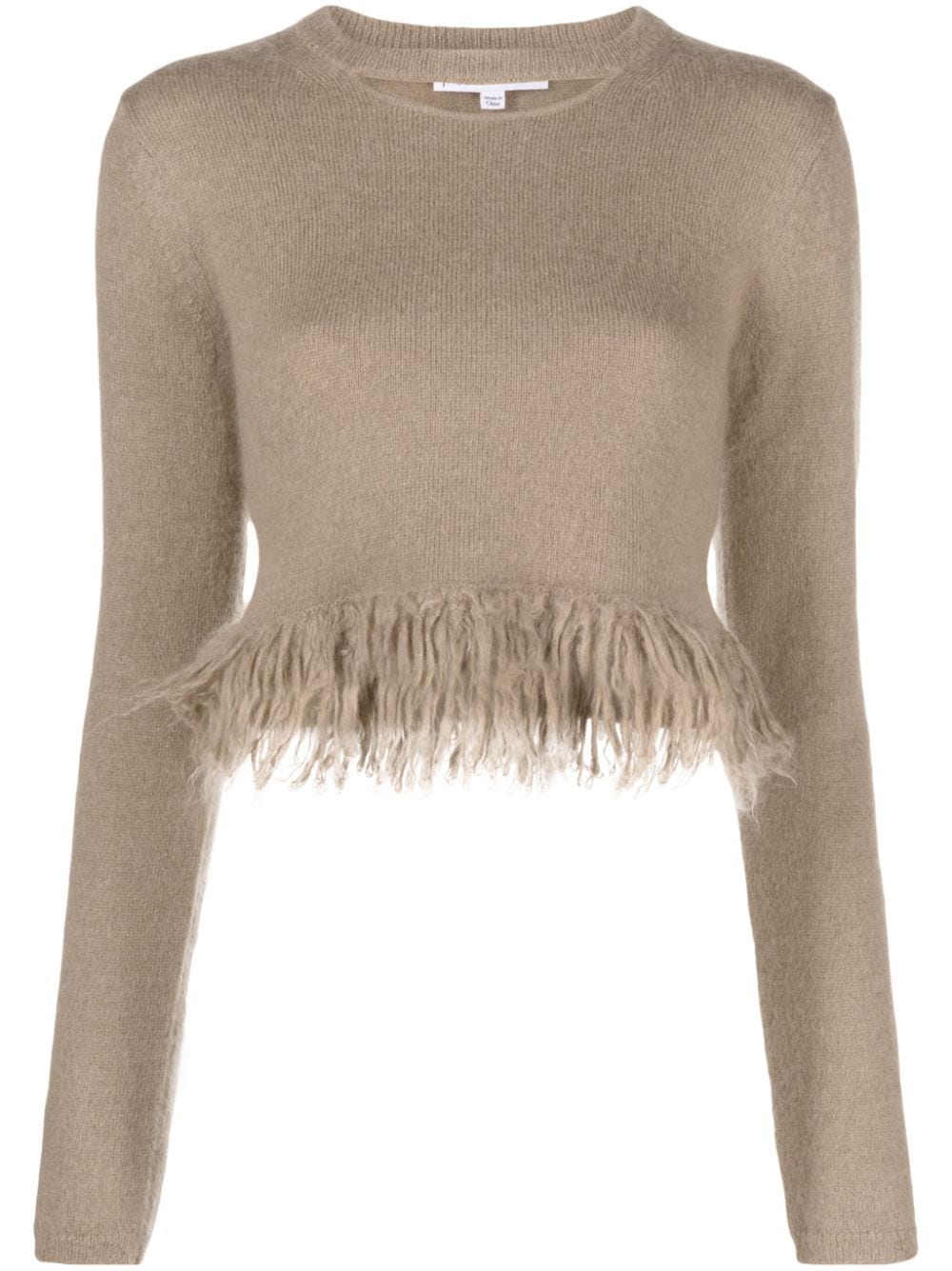 JW Anderson fringed-hem cropped jumper - Brown von JW Anderson