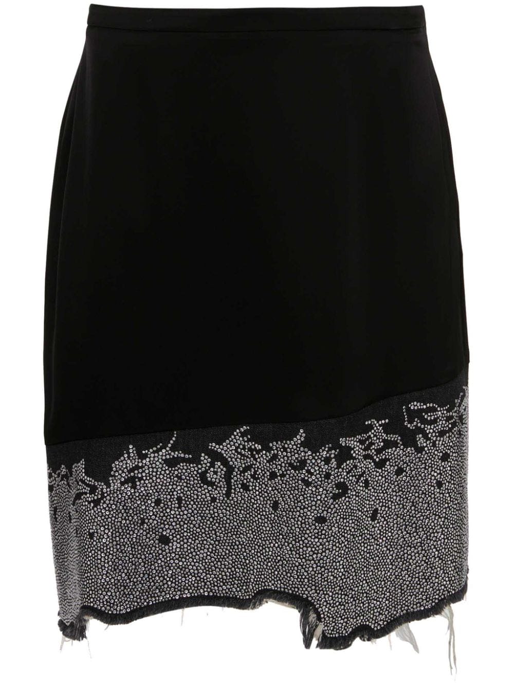 JW Anderson glitter-detail asymmetric skirt - Black von JW Anderson