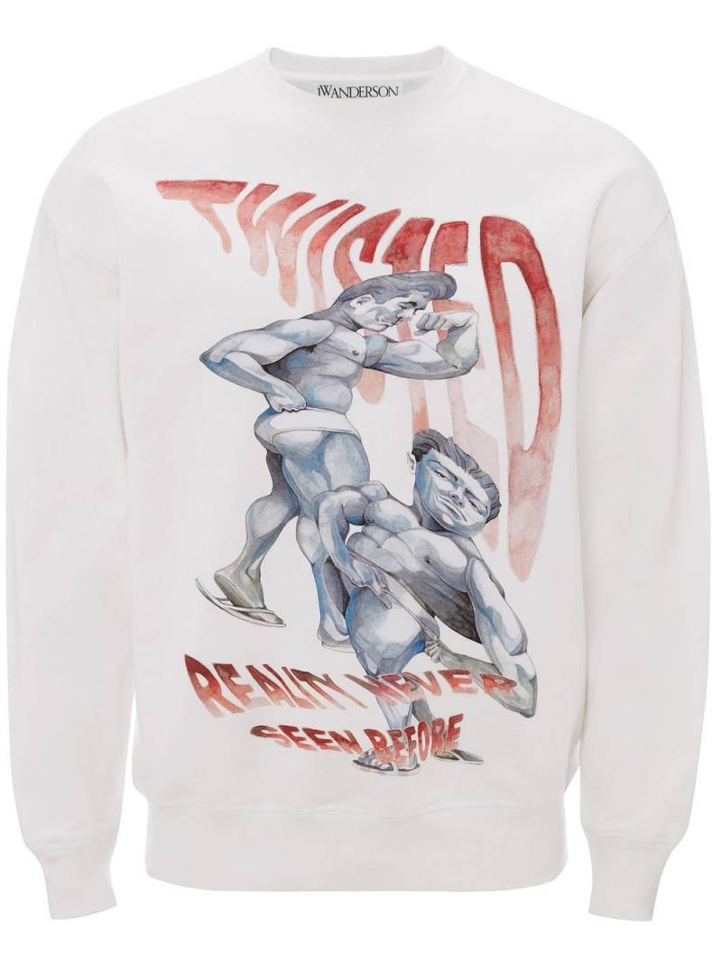 JW Anderson graphic-print crew neck sweatshirt - White von JW Anderson