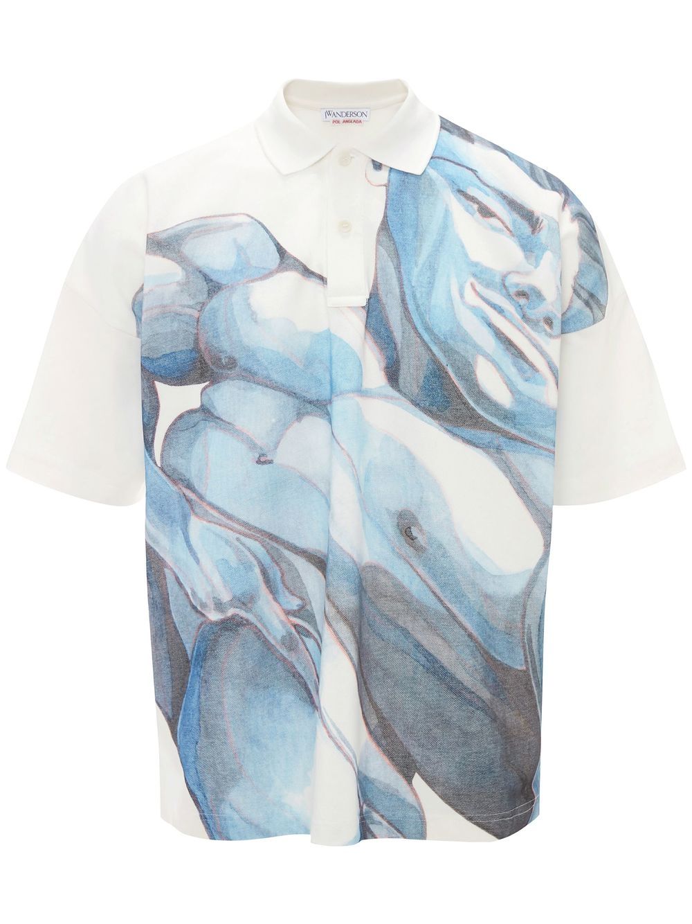 JW Anderson graphic-print short-sleeved polo shirt - White von JW Anderson