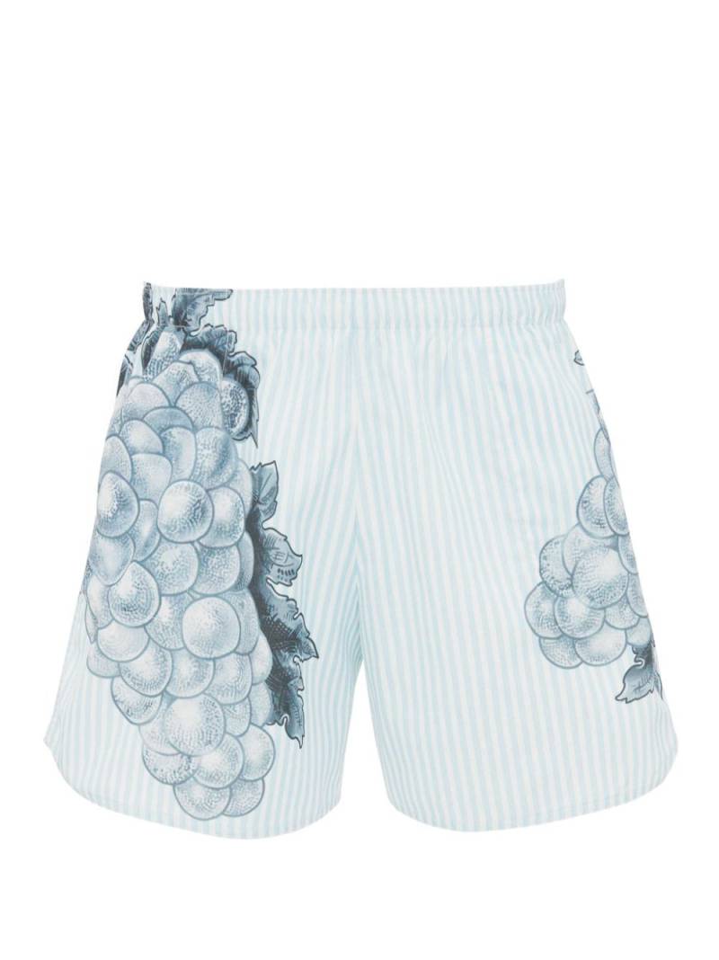 JW Anderson graphic-print striped swim shorts - Blue von JW Anderson