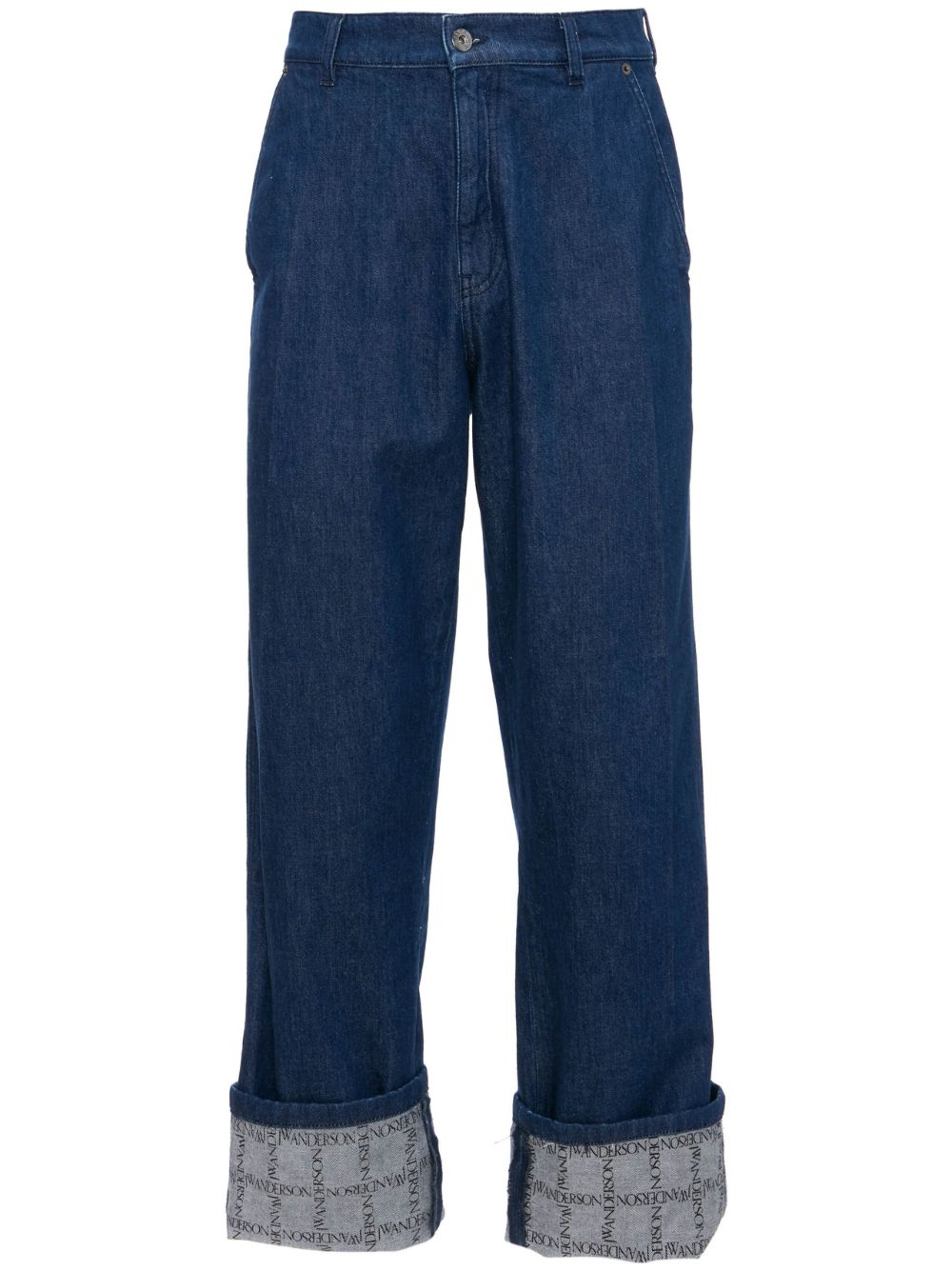 JW Anderson grid-print wide-leg jeans - Blue von JW Anderson