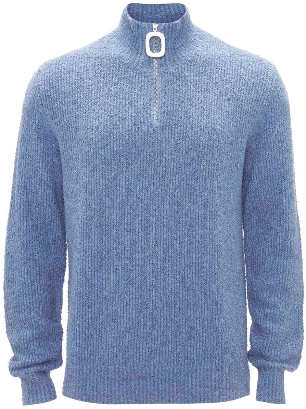 JW Anderson half-zip bouclé jumper - Blue von JW Anderson