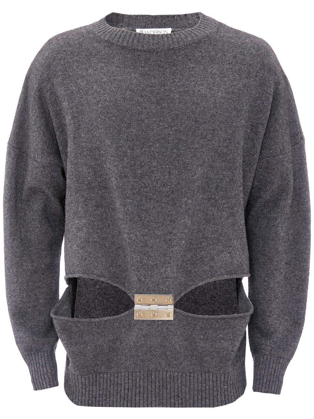 JW Anderson hinge-embellished cut-out jumper - Grey von JW Anderson