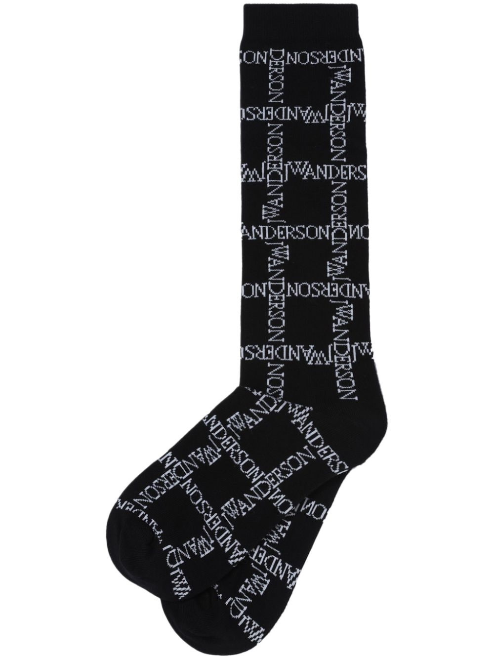 JW Anderson intarsia-knit logo socks - Black von JW Anderson