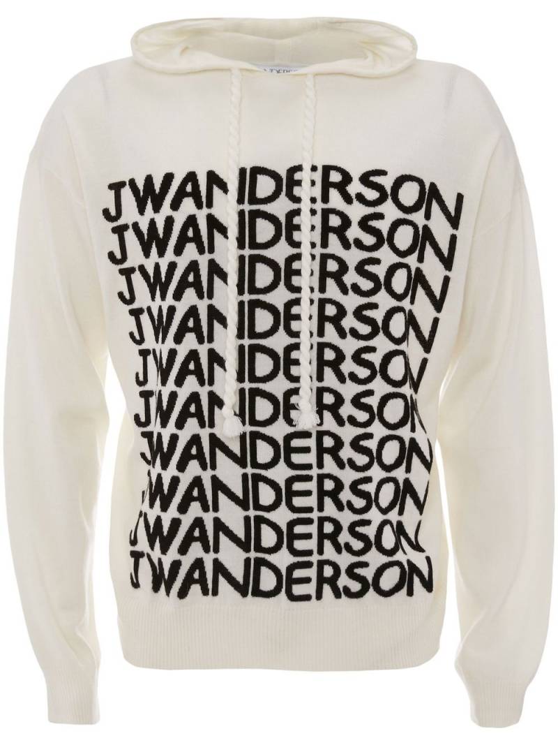 JW Anderson intarsia-logo long-sleeve hoodie - White von JW Anderson