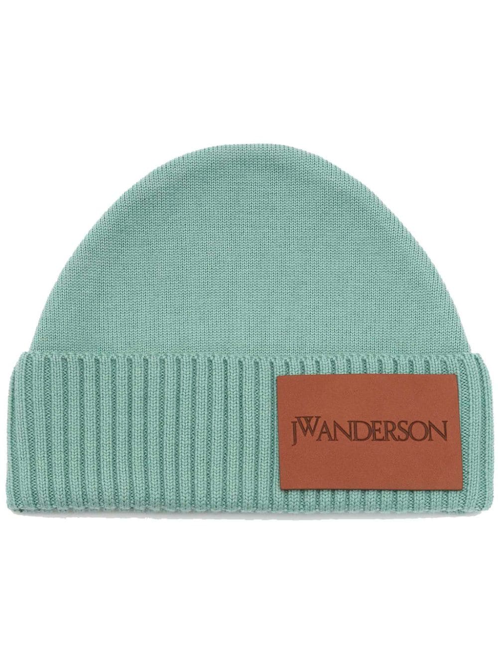 JW Anderson logo-appliqué wool beanie - Green von JW Anderson