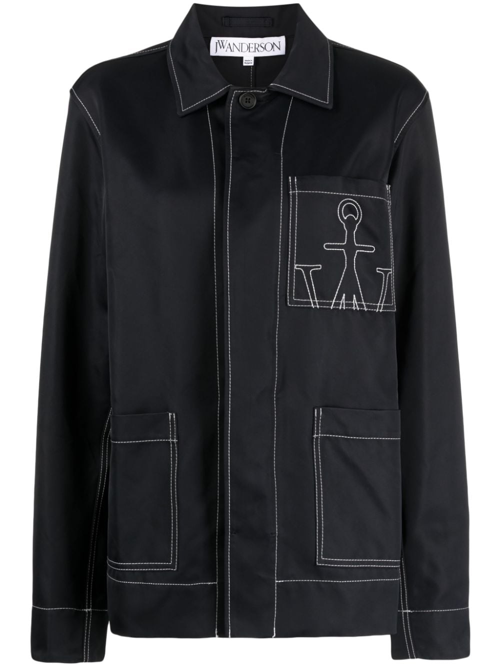 JW Anderson logo-embroidered chore jacket - Black von JW Anderson