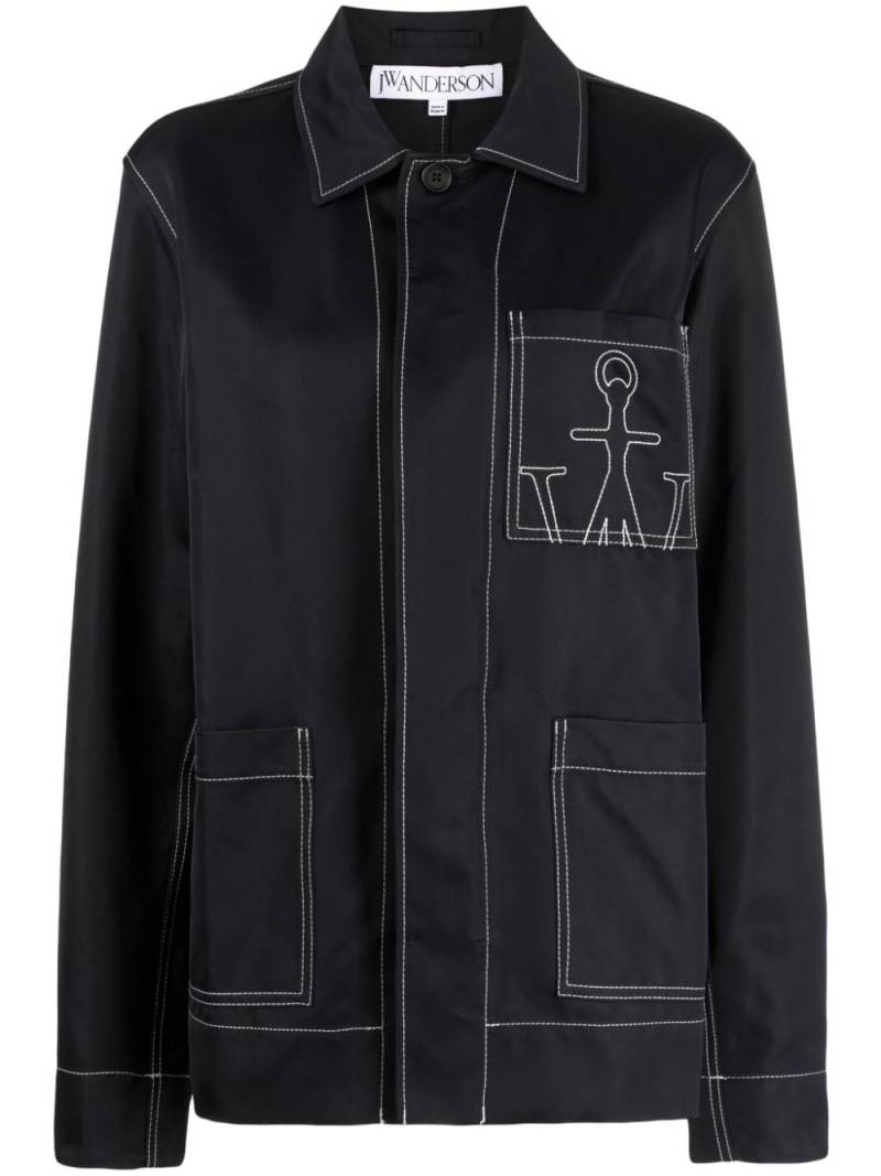 JW Anderson logo-embroidered chore jacket - Black von JW Anderson