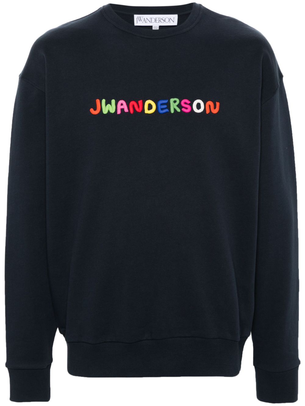 JW Anderson logo-embroidered cotton sweatshirt - Blue von JW Anderson