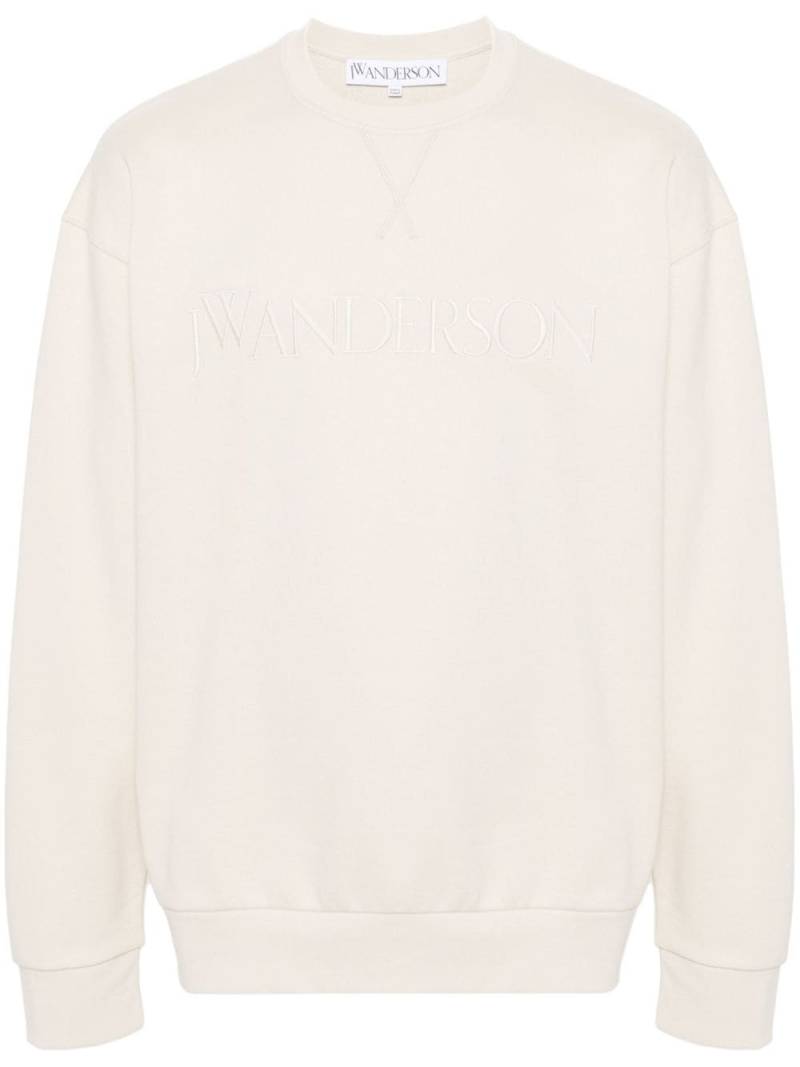JW Anderson logo-embroidered cotton sweatshirt - Neutrals von JW Anderson