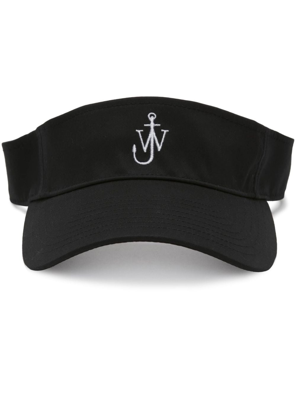 JW Anderson logo-embroidered cotton visor - Black von JW Anderson