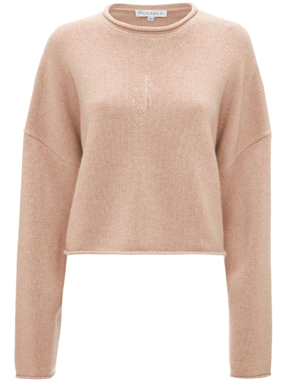 JW Anderson logo-embroidered cropped jumper - Neutrals von JW Anderson