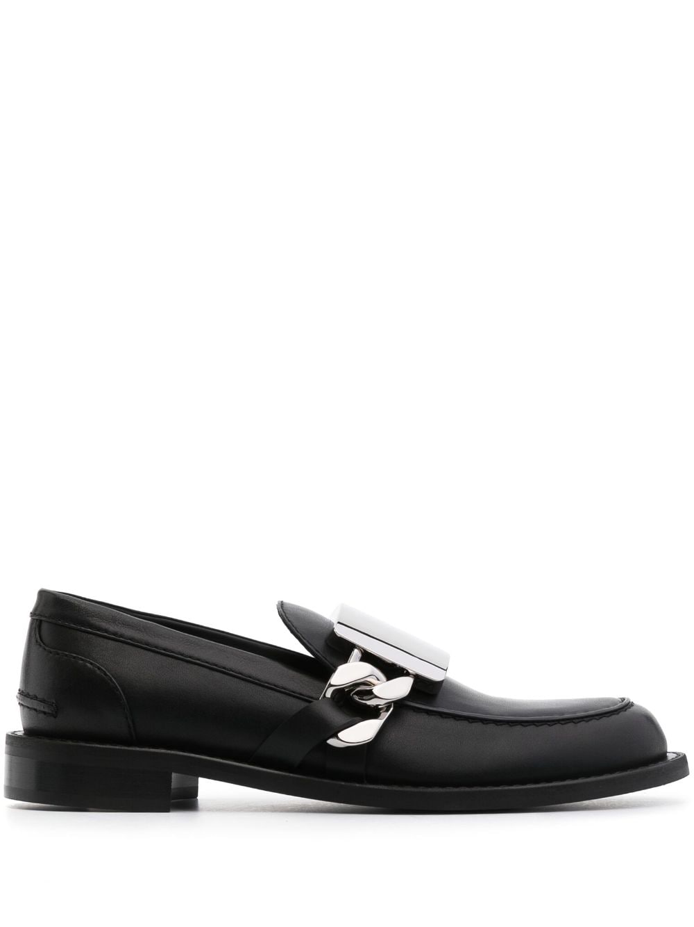 JW Anderson logo-engraved leather loafers - Black von JW Anderson