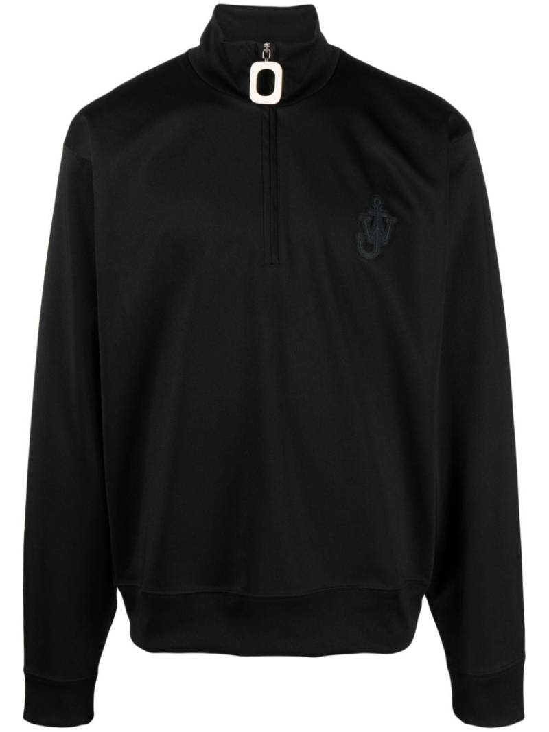 JW Anderson logo-patch zip-up sweatshirt - Black von JW Anderson