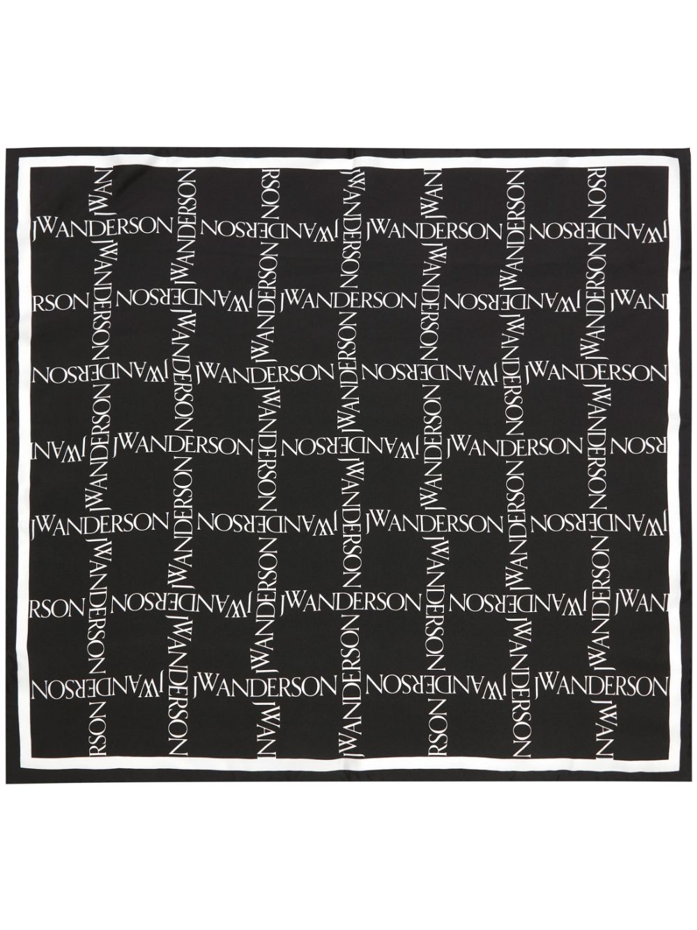 JW Anderson logo-print silk scarf - Black von JW Anderson