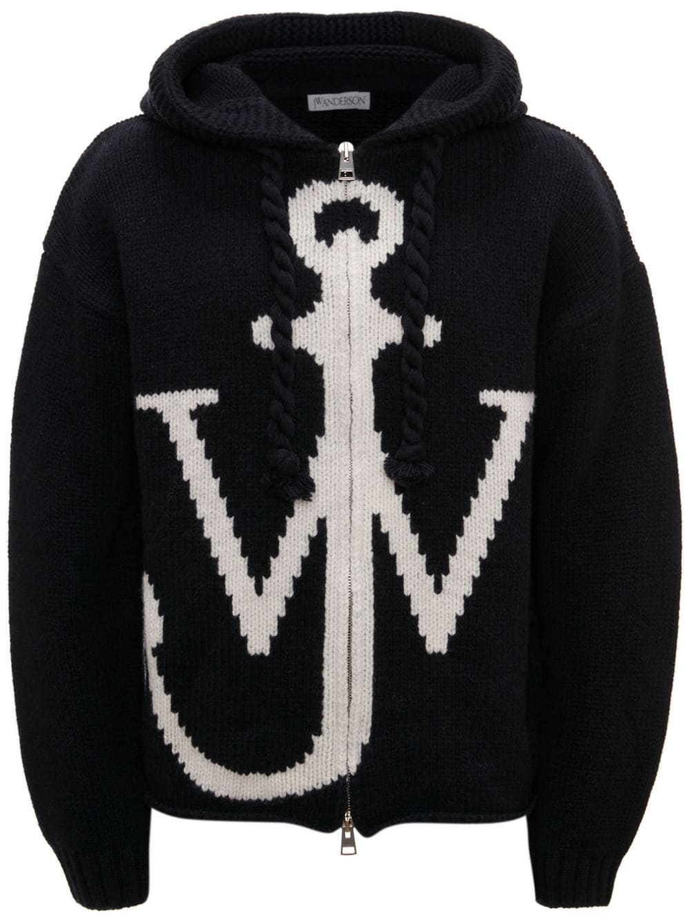 JW Anderson logo-print zip-up hoodie - Black von JW Anderson