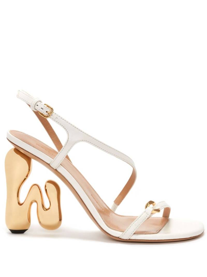 JW Anderson logo sculpted-heel 110mm sandals - Neutrals von JW Anderson