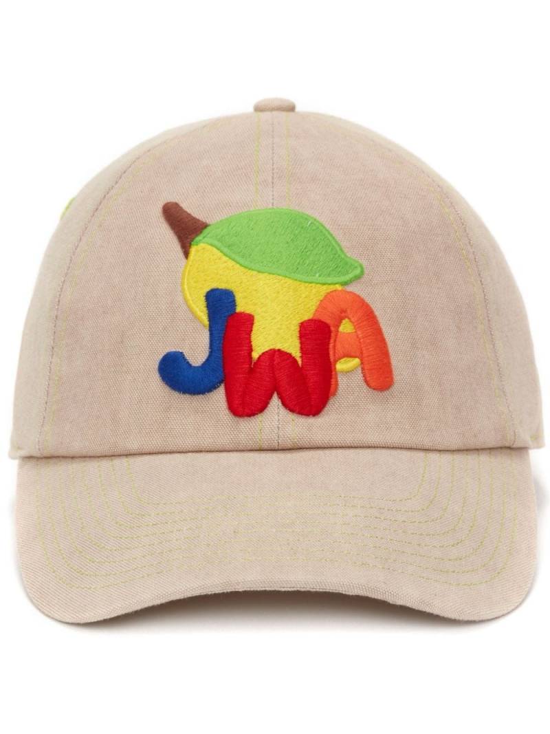 JW Anderson motif-embroidered canvas baseball cap - Neutrals von JW Anderson