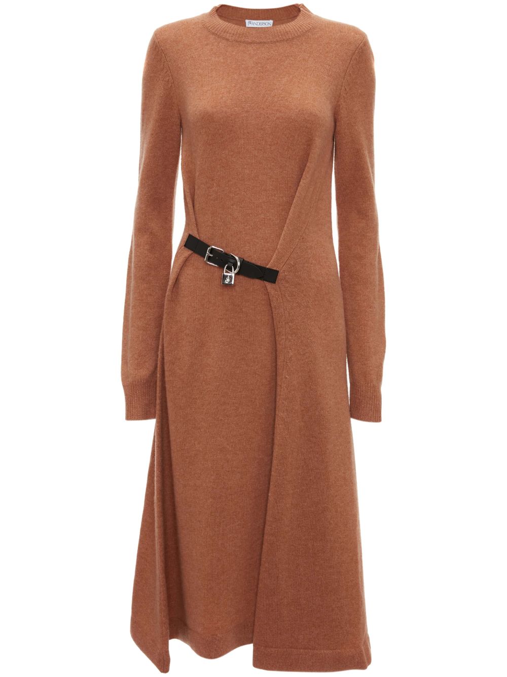 JW Anderson padlock-detail long-sleeve dress - Brown von JW Anderson