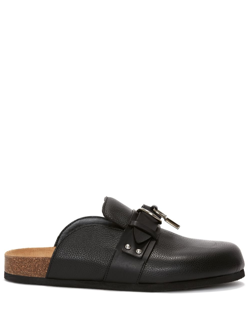 JW Anderson padlock leather mules - Black von JW Anderson