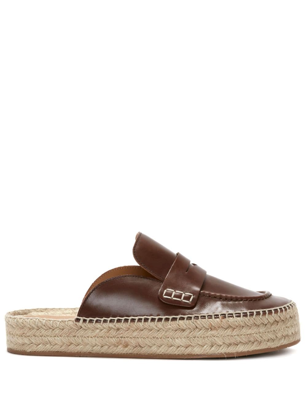 JW Anderson penny-slot leather loafer mules - Brown von JW Anderson