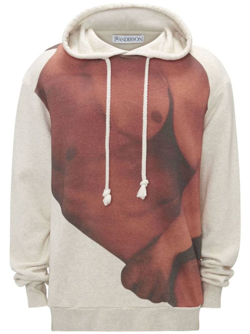 JW Anderson photograph-print cotton hoodie - Neutrals von JW Anderson