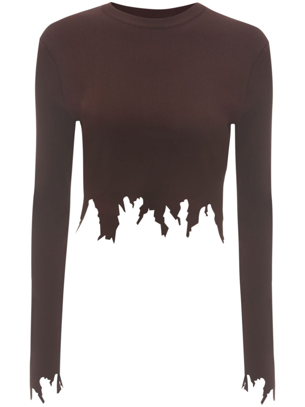 JW Anderson raw-cut long-sleeve T-shirt - Brown von JW Anderson