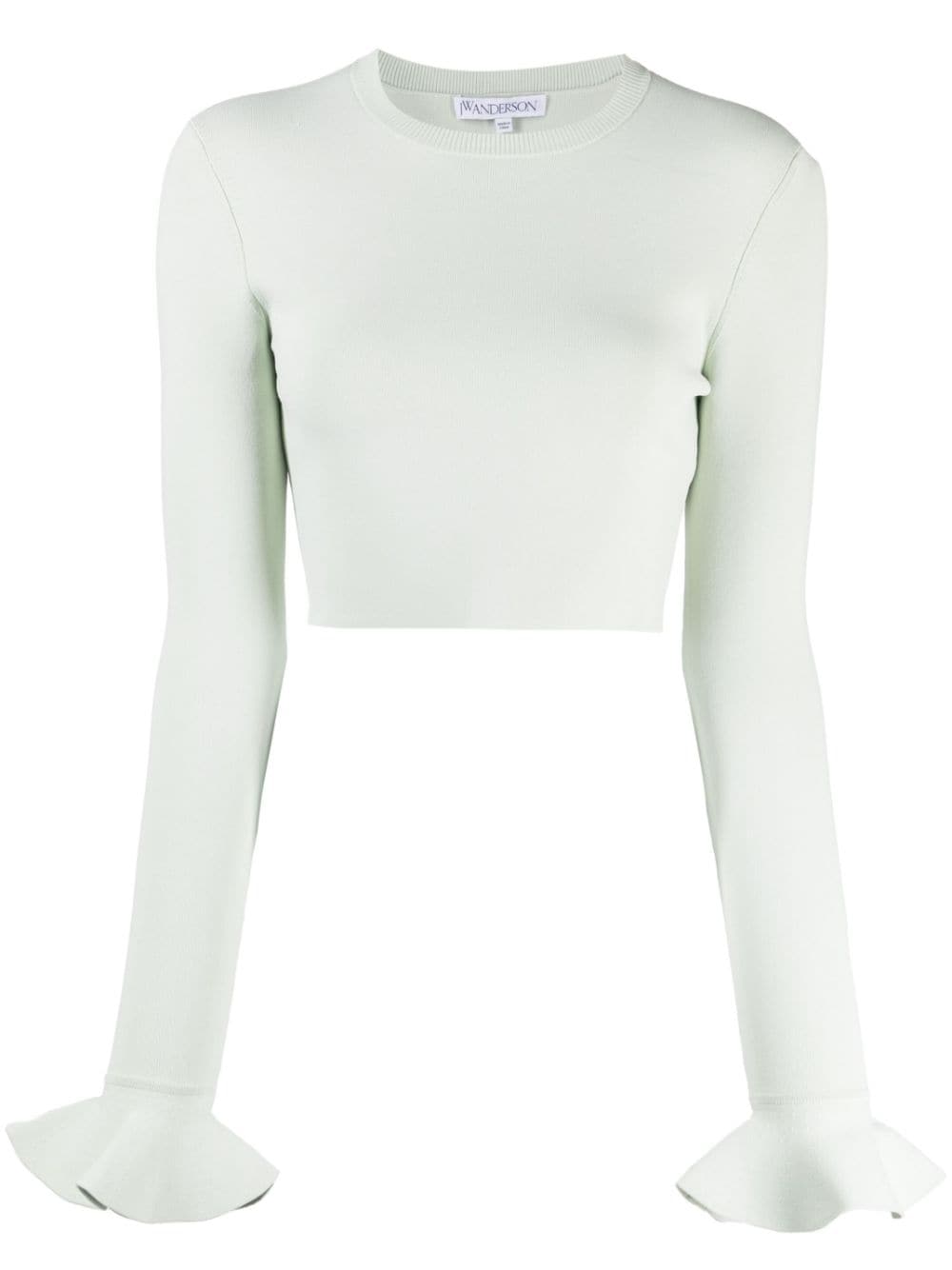 JW Anderson ruffle-detail cropped top - Green von JW Anderson