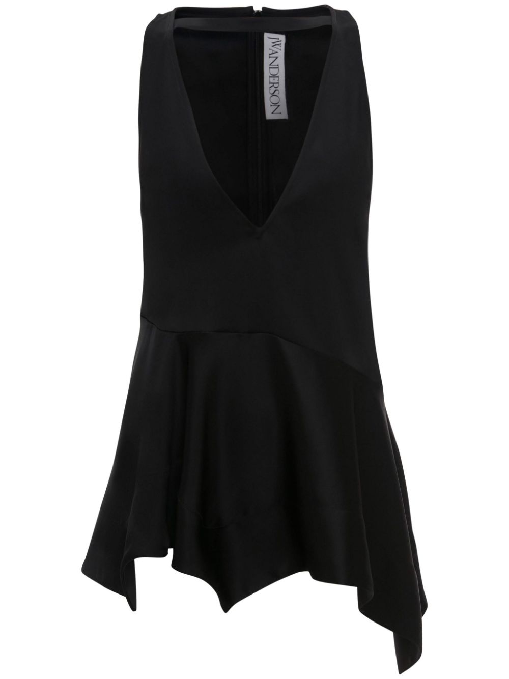 JW Anderson ruffle-hem satin sleeveless top - Black von JW Anderson