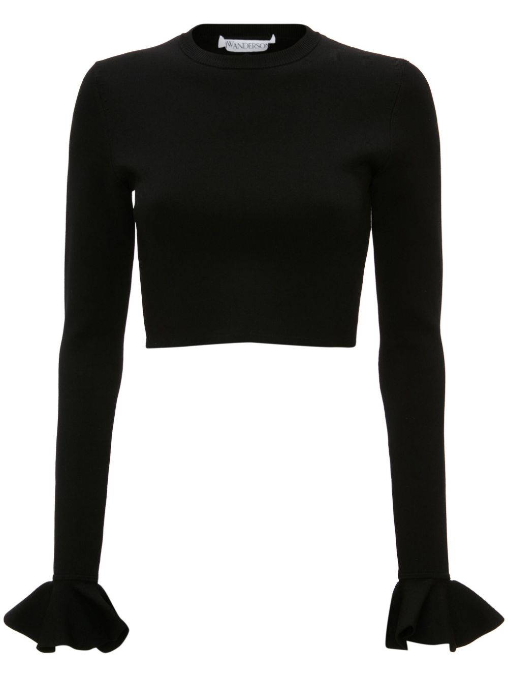JW Anderson ruffled-cuffs cropped knitted top - Black von JW Anderson
