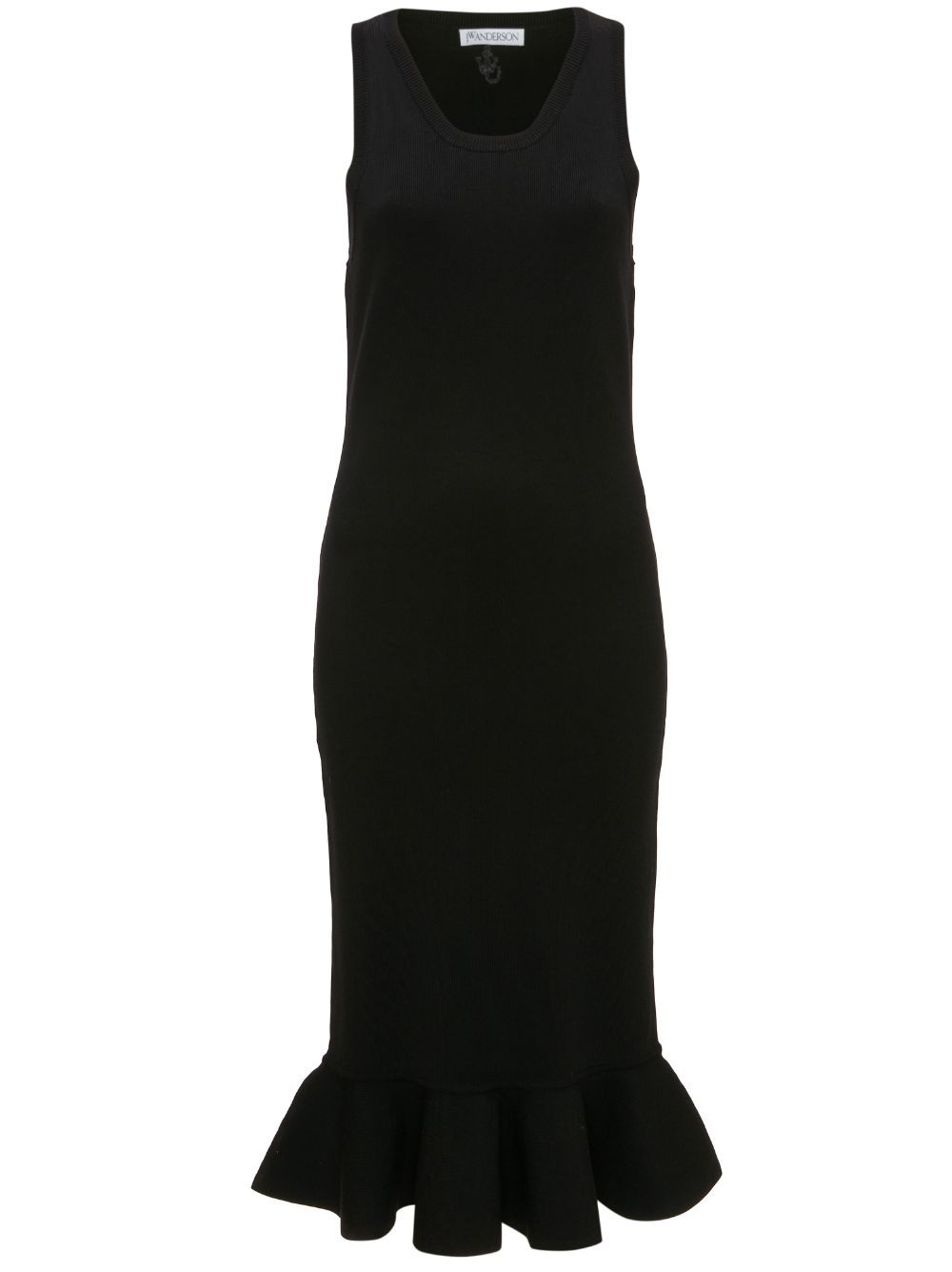 JW Anderson ruffled-trim sleeveless midi dress - Black von JW Anderson