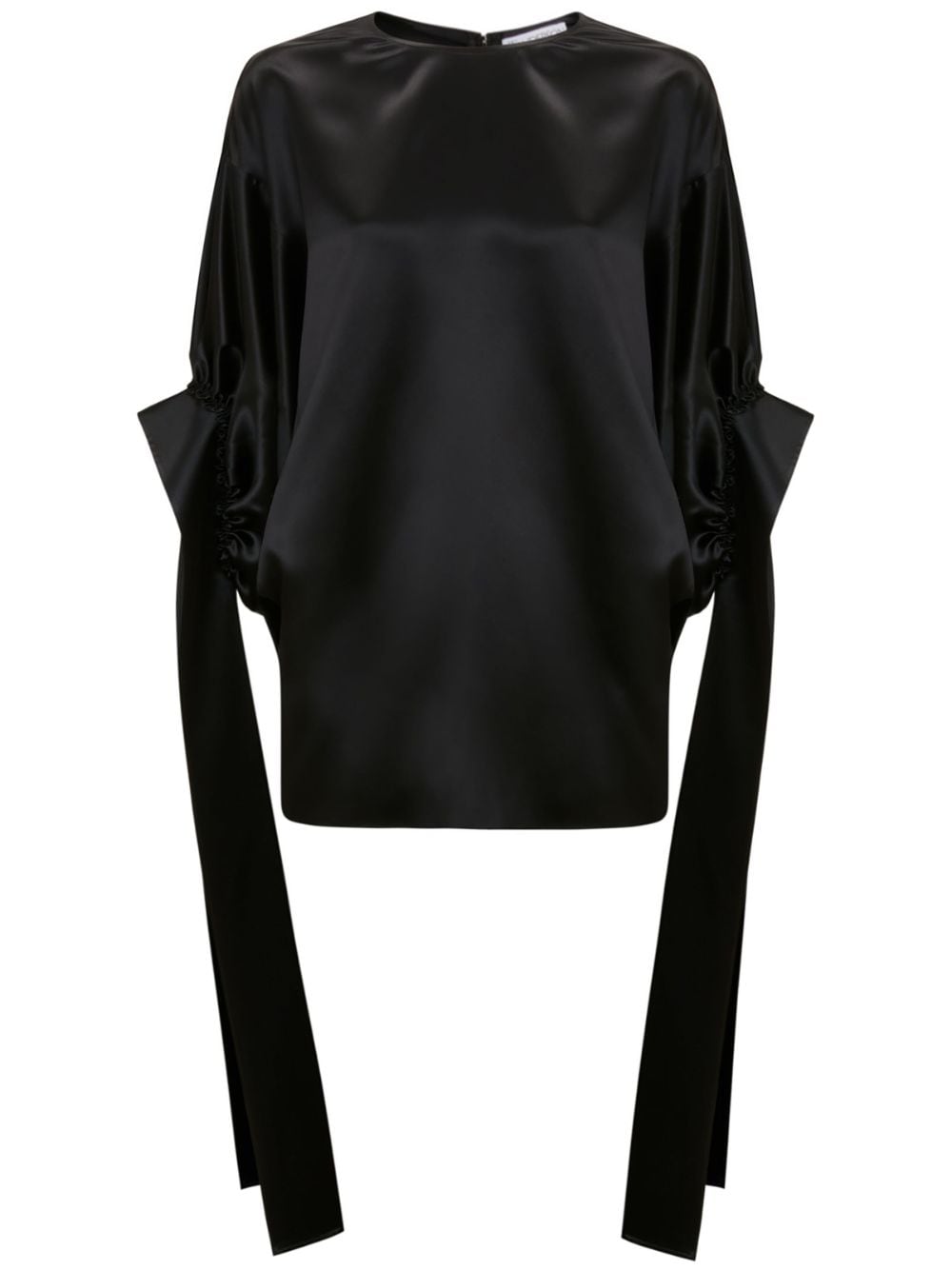 JW Anderson satin-finish pleated blouse - Black von JW Anderson